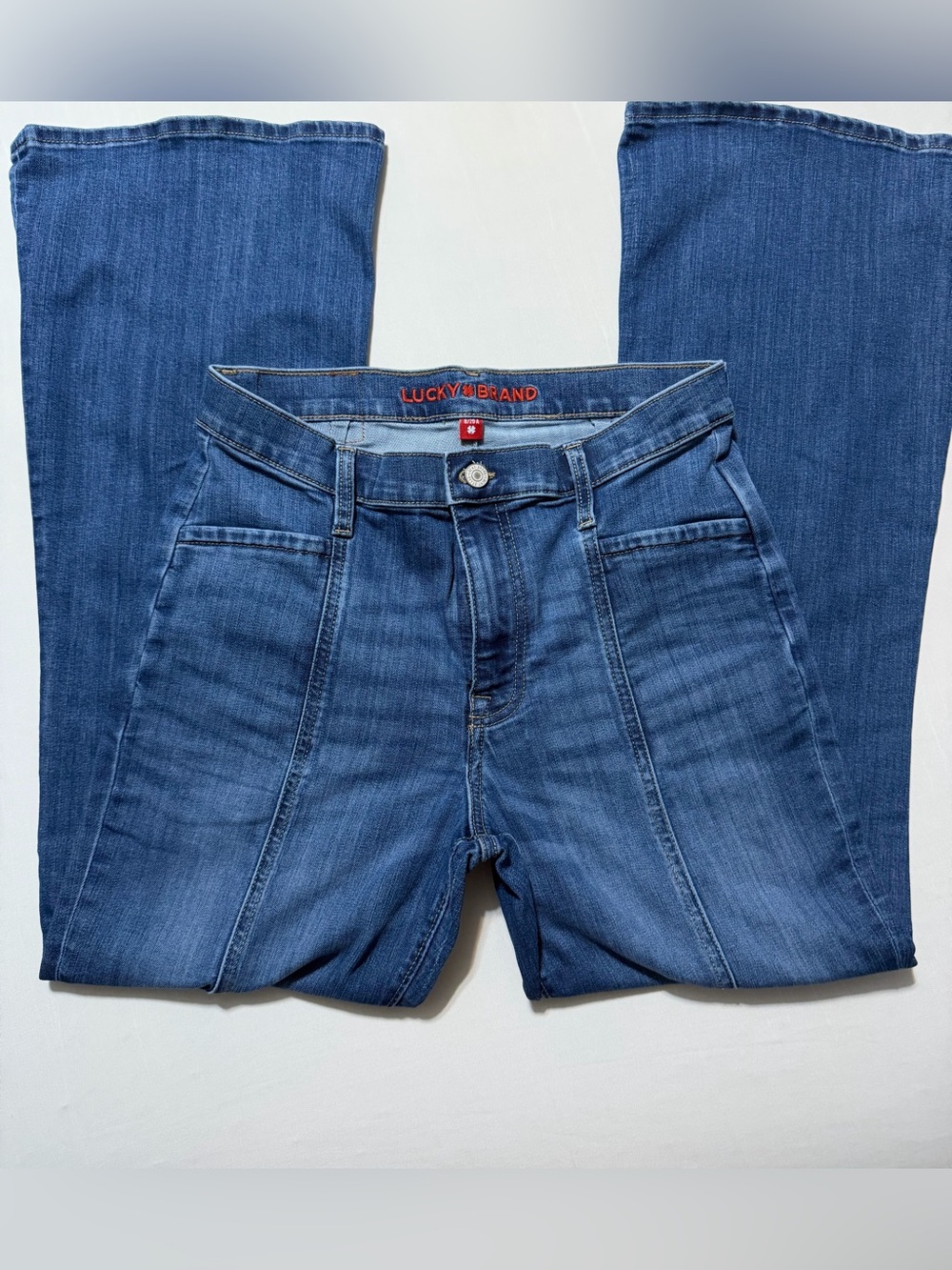 Lucky Brand Mid Blue Flared Jeans - Picture 3 of 4